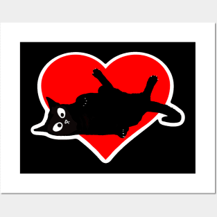 Love Cat Heart Posters and Art